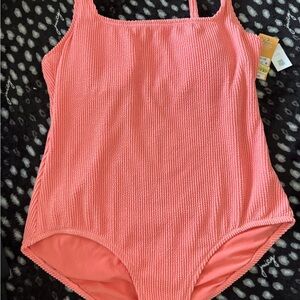 Coral Textured Swimsuit
